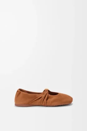 Pebble Soft ballerinasko i semsket geiteskinn