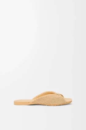 Pebble Soft-sandaler i stoff med raffia-effekt
