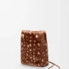 Pebble-veske i shearling med trykk