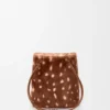 Pebble-veske i shearling med trykk