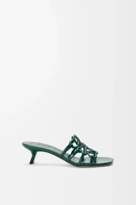 Petal Anagram-sandaler i kalveskinn med krokodillepreget mønster