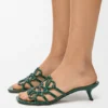 Petal Anagram-sandaler i kalveskinn med krokodillepreget mønster Petal Anagram-sandaler i kalveskinn med krokodillepreget mønster