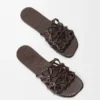 Petal Anagram-sandaler i kalveskinn med krokodillepreget mønster Petal Anagram-sandaler i kalveskinn med krokodillepreget mønster