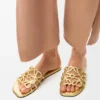 Petal Anagram-sandaler i laminert lammeskinn Petal Anagram-sandaler i laminert lammeskinn