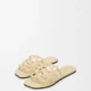 Petal Anagram-sandaler i semsket skinn med strass Petal Anagram-sandaler i semsket skinn med strass