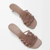 Petal Anagram-sandaler i semsket skinn med strass Petal Anagram-sandaler i semsket skinn med strass