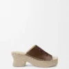 Petal-espadrille-sandaler med plattform i vegetabilsk garvet kalveskinn