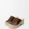 Petal-espadrille-sandaler med plattform i vegetabilsk garvet kalveskinn