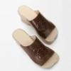 Petal-espadrille-sandaler med plattform i vegetabilsk garvet kalveskinn