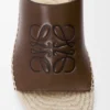 Petal-espadrille-sandaler med plattform i vegetabilsk garvet kalveskinn