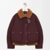 Pufferjakke i shearling og bomullsblanding Pufferjakke i shearling og bomullsblanding
