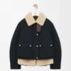 Pufferjakke i shearling og bomullsblanding Pufferjakke i shearling og bomullsblanding