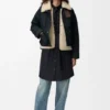Pufferjakke i shearling og bomullsblanding Pufferjakke i shearling og bomullsblanding