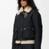 Pufferjakke i shearling og bomullsblanding Pufferjakke i shearling og bomullsblanding