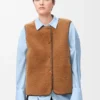 Pufferjakke i shearling og bomullsblanding Pufferjakke i shearling og bomullsblanding