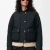 Pufferjakke i shearling og bomullsblanding Pufferjakke i shearling og bomullsblanding