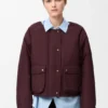 Pufferjakke i shearling og bomullsblanding Pufferjakke i shearling og bomullsblanding
