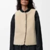 Pufferjakke i shearling og bomullsblanding Pufferjakke i shearling og bomullsblanding