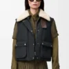 Puffervest i shearling og bomullsblanding Puffervest i shearling og bomullsblanding