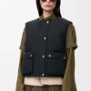 Puffervest i shearling og bomullsblanding Puffervest i shearling og bomullsblanding