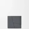 Puzzle-myntlommebok med to fold i mykt, kornet kalveskinn
