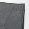 Puzzle-myntlommebok med to fold i mykt, kornet kalveskinn