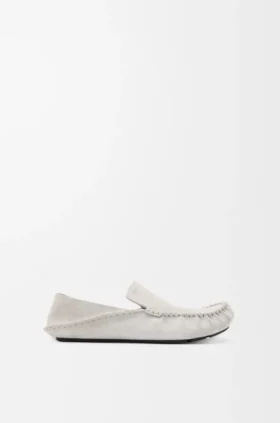 Rambla-Loafer i kalveskinn i semsket skinn