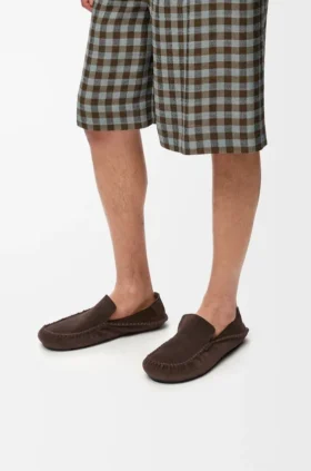 Rambla-Loafer i kalveskinn i semsket skinn