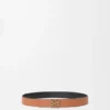 Reversible Anagram belt in smooth calfskin and soft, grainy calfskin Reversible Anagram belt in smooth calfskin and soft, grainy calfskin