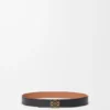 Reversible Anagram belt in smooth calfskin and soft, grainy calfskin Reversible Anagram belt in smooth calfskin and soft, grainy calfskin