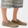 Rio-Loafers i semsket skinn og raffia Rio-Loafers i semsket skinn og raffia