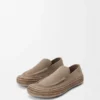Rio-Loafers i semsket skinn og raffia Rio-Loafers i semsket skinn og raffia