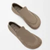 Rio-Loafers i semsket skinn og raffia Rio-Loafers i semsket skinn og raffia