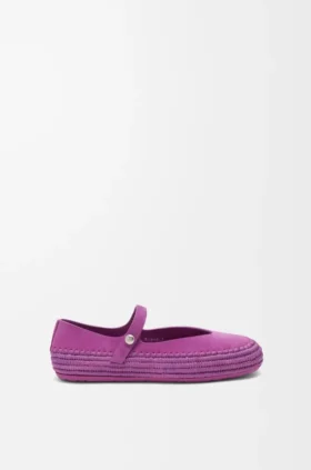 Rio Mary-Jane i semsket skinn og raffia