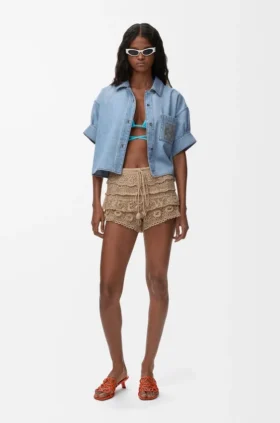 Shorts i heklet bomull