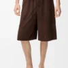 Shorts med snøring i semsket geiteskinn Shorts med snøring i semsket geiteskinn