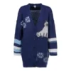 SS21 Stor flerfarget cardigan i marineblått S359330Xbr-5095