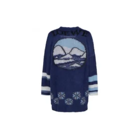 SS21 Stor flerfarget cardigan i marineblått S359330Xbr-5095