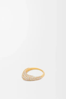 Stirrup-ring i sterlingsølv og krystaller