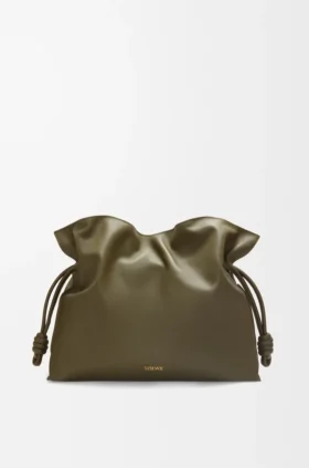 Stor Flamenco-clutch i nappa-kalveskinn