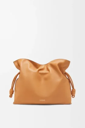 Stor Flamenco-clutch i nappa-kalveskinn