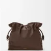 Stor Flamenco-clutch i nappa-kalveskinn