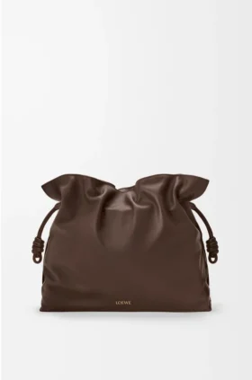 Stor Flamenco-clutch i nappa-kalveskinn