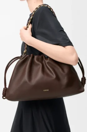 Stor Flamenco Purse i mykt nappa-lammeskinn