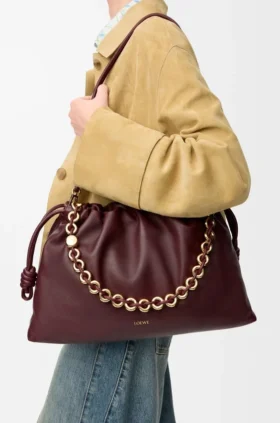Stor Flamenco Purse i mykt nappa-lammeskinn