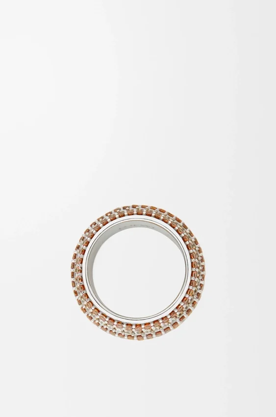 Stor pavé-ring i sterlingsølv og krystaller Stor pavé-ring i sterlingsølv og krystaller
