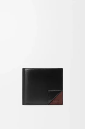 Switch-lommebok med to ferd i mykt, kornet kalveskinn og semsket skinn