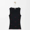 Tanktop i elastisk bomull Tanktop i elastisk bomull