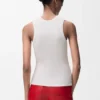 Tanktop i elastisk bomull Tanktop i elastisk bomull