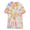 Tie-dye-trykk med smilende ansikt, kort ermet, unisex, flerfarget H616341X79-9990